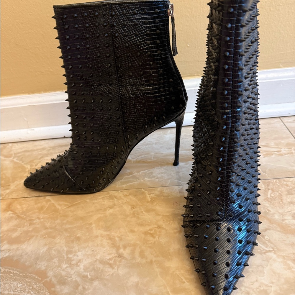 Steve Madden Black Studded Ankle Boots